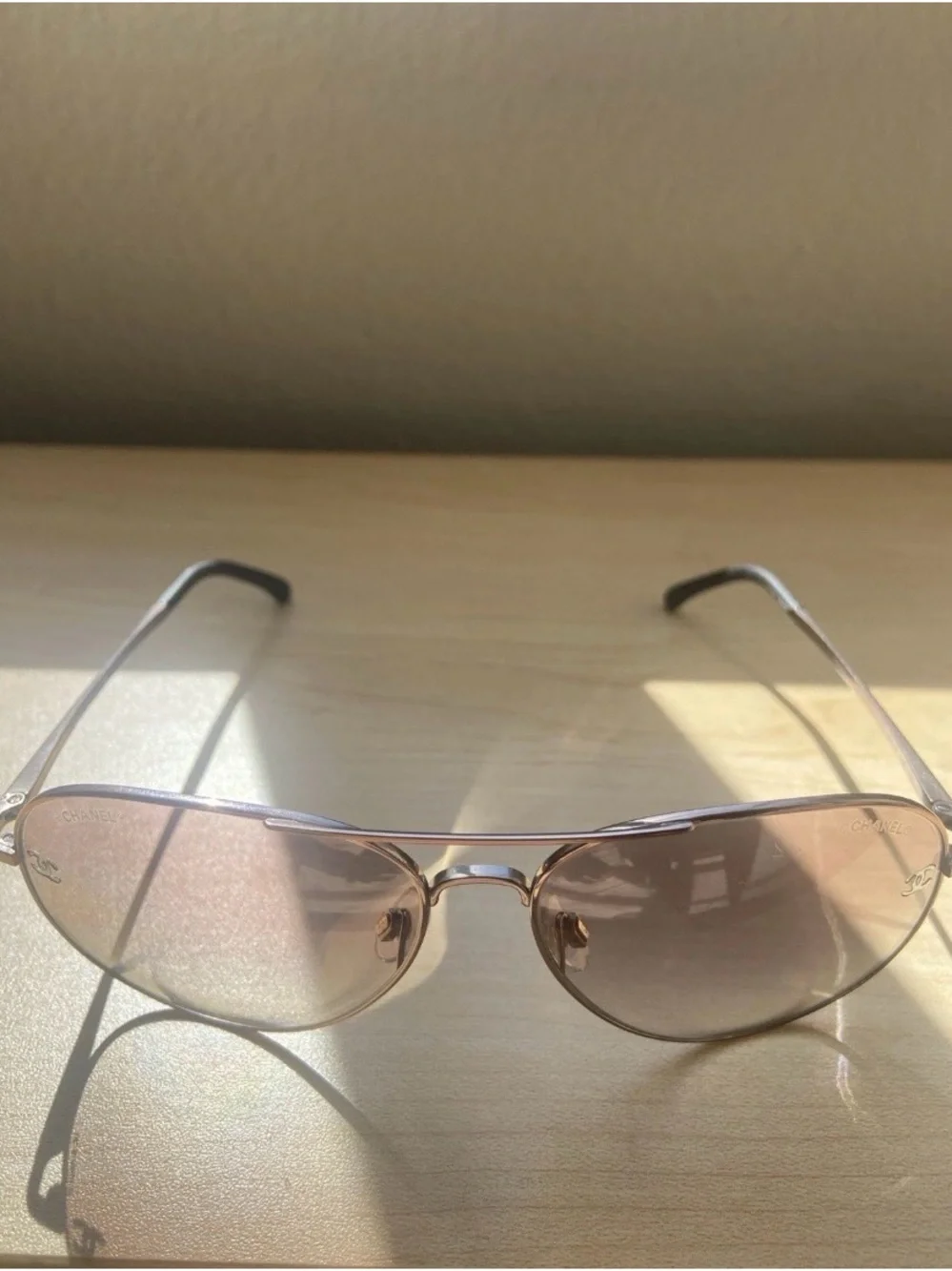 CHANEL Pink Gradient Aviator Sunglasses 4189-T-Q Teardrop